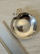 Pair Vintage Sterling Silver Apple Trinket Dishes | 3" Nut Bowls 32g 925 Pair Vintage Sterling Silver Apple Trinket Dishes | 3" Nut Bowls 32g 925 - Image 1