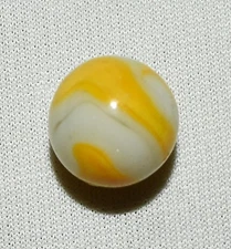 VINTAGE CHRISTENSEN AGATE (CAC) YELLOW & WHITE MARBLE .653" (21/32") ~ M573 - G