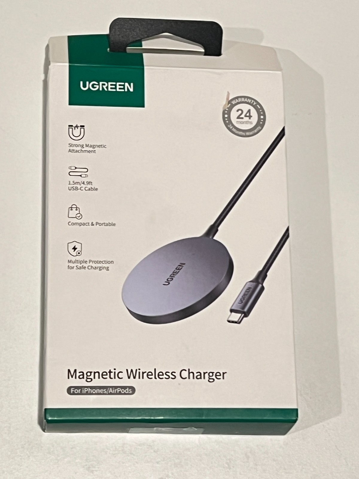 UGREEN Magnetic Wireless USB-C Charger CD245 - Gray