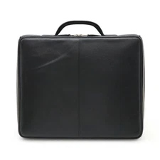 Hermes Herlight Briefcase Leather Men Black One Size