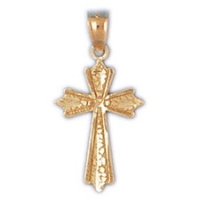Cross Charm Pendant 14k Gold