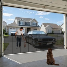 200'' Extra Wide Retractable Baby Gates for Large 200" 42" Tall, Black
