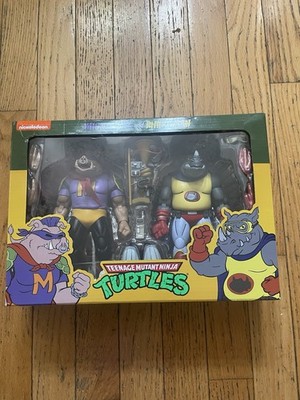 NECA TMNT Teenage Mutant Ninja Turtles MIGHTY HOG & RHINO-MAN Action Figures