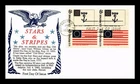 Dr Jim Stamps 6c Historic Flags 2v Block First Day Cover Khol Kraft Cachet