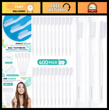 Bulk Disposable Toothbrushes - 400 Pack, White, Travel-Friendly, Adult Use