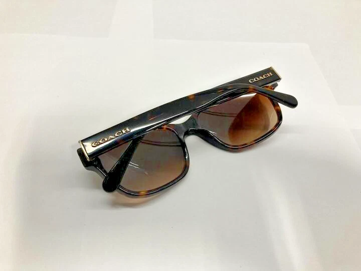 Gafas de sol Coach 550713 de plástico tortuga oscuro lentes degradadas marrones (MB 1) Foto 3 de 4