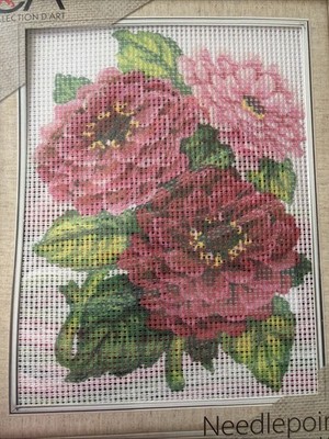 Collection D Art Printed needlepoint tapestry kit With Floss  Needle 20x25 Cm