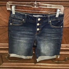 NEW Big Girls MUDD Bermuda Jean Shorts Size 12 - 28 W