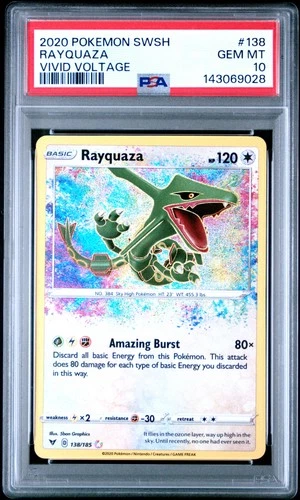 Rayquaza Pokemon Sword & Shield Vivid Voltage 138 PSA 10