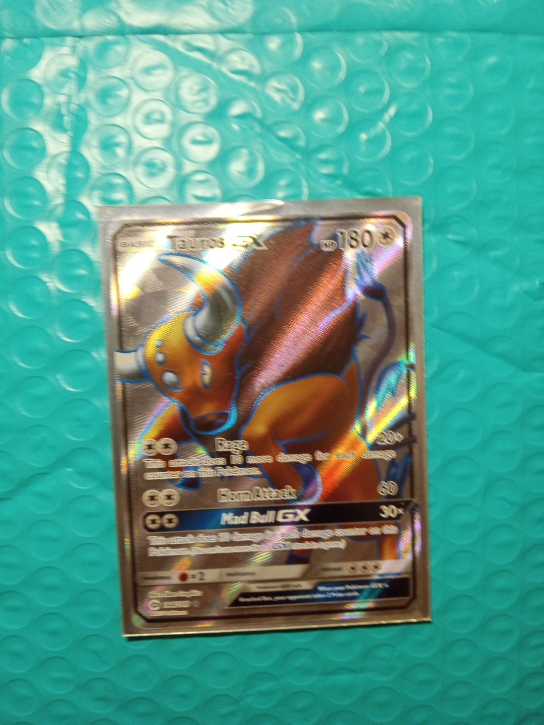 Tauros GX 144/149 Sun & Moon Base Set Full Art Ultra Rare Holo Pokémon TCG