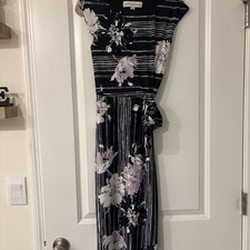 Emma And Michele Floral Striped Wrap Dress Women’s Size Small