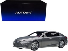 Lexus LS500h Manganese Luster Gray Crimson Black Interior 1/18 Model Autoart