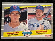 1989 Fleer Major League Prospects Kevin Brown & Kevin Reimer Texas Rangers Baseb
