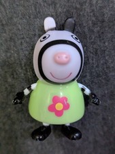 Jazwares PEPPA PIG Figurine ZOE ZEBRA Green Dress, Pink Flower Mini-Figure