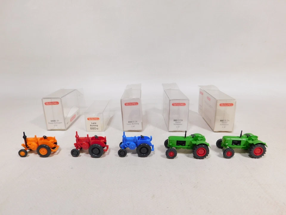 5X Wiking H0 1:87 Trattore 0880 Pampa 880 Lanz 881 Deutz Mint+Box #DW739-0,5 - Immagine 2 di 4