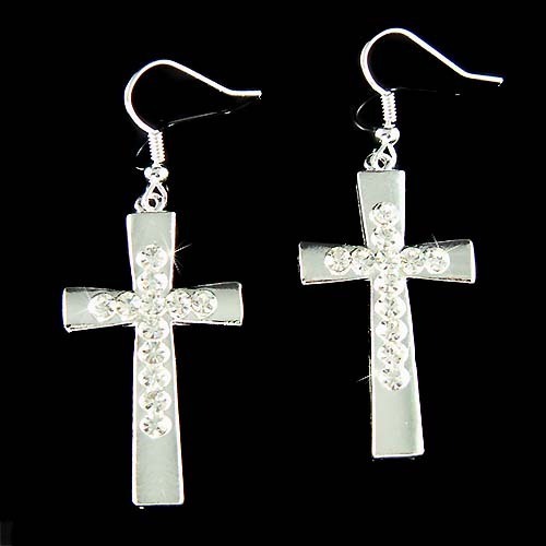 Grande Cruz ~ Cristal Jesucristo Dios Lord Religioso Pendientes | eBay