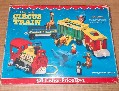 Vintage 70's Fisher-Price Little People #991 Play Family CIRCUS TRAIN 100% Comp.