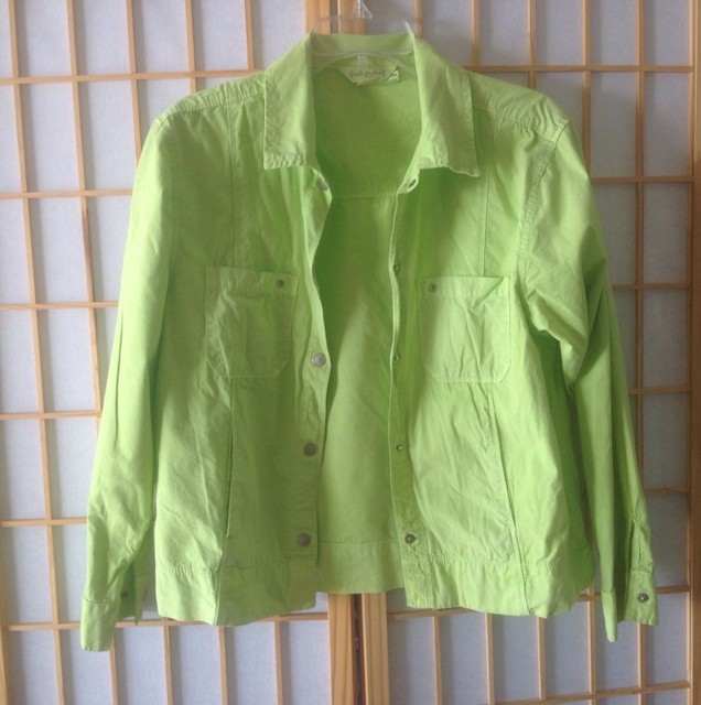 FRESH PRODUCE WOMENS LIME GREEN COTTON JACKET. SZ M. VINTAGE eBay