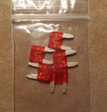 5 count Pack of 10amp 32volt Cooper Bussmann Blade Mini Fuses