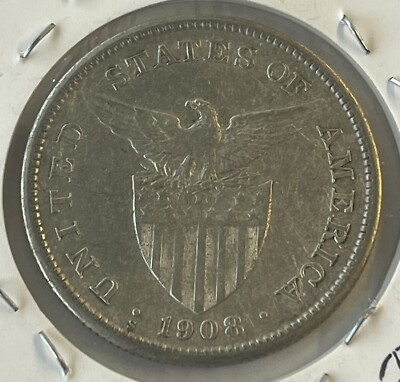 Philippines One Peso Filipinas / United States of America 1908-S