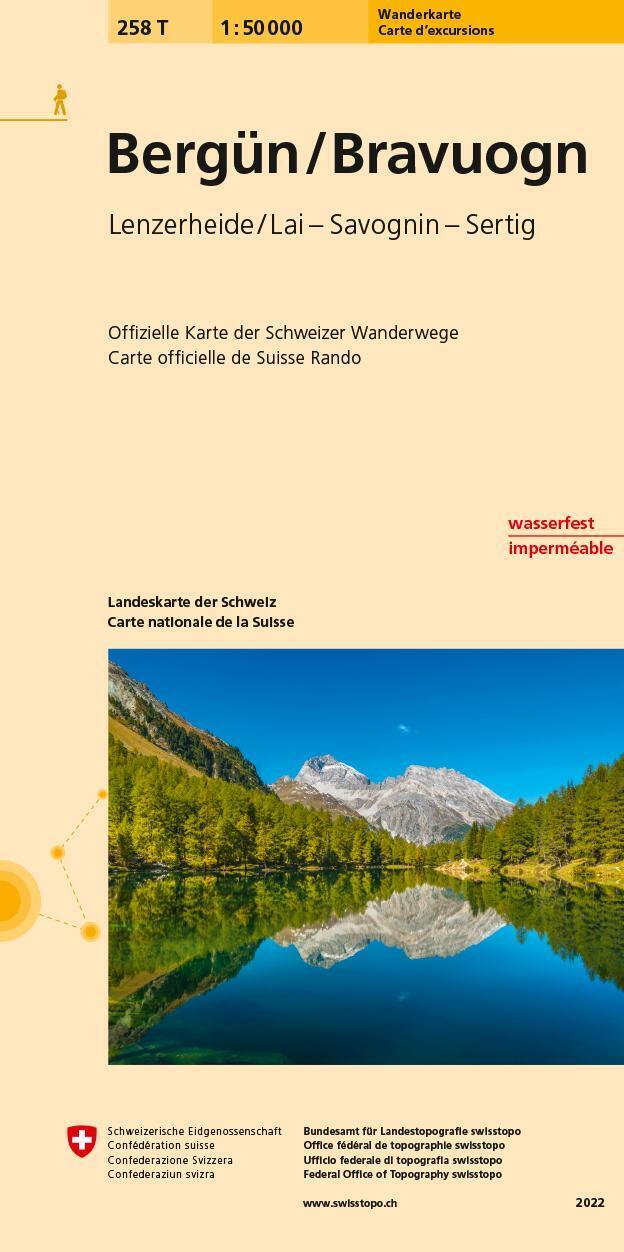 Thumbnail - Swisstopo 1 : 50 000 Bergün Bravougn Wanderkarte (land-)karte Deutsch