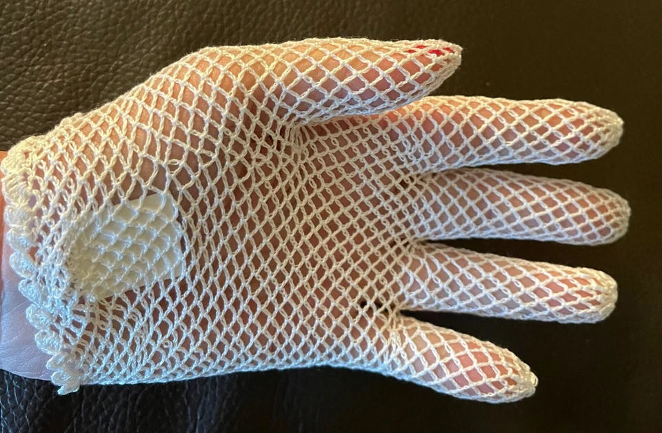 Guantes de algodón ganchillo a mano aspecto vintage muchos colores Foto 4 de 4