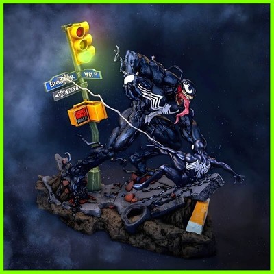 Venom Vs Spiderman Fan Art  Resin Statue Pro Painted 1/6 Scale - Made To Order