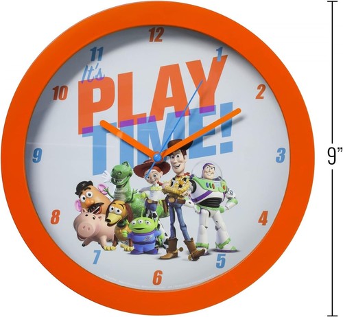 Disney Toy Story Woody Buzz w/ Orange Frame 9" Play Time Wall Clock 662675-6D - 第 5/5 張圖片