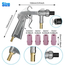 Replacement Siphon Feed SANDBLASTER GUN with 4 Ceramic TIPS Sand blast Cabinet