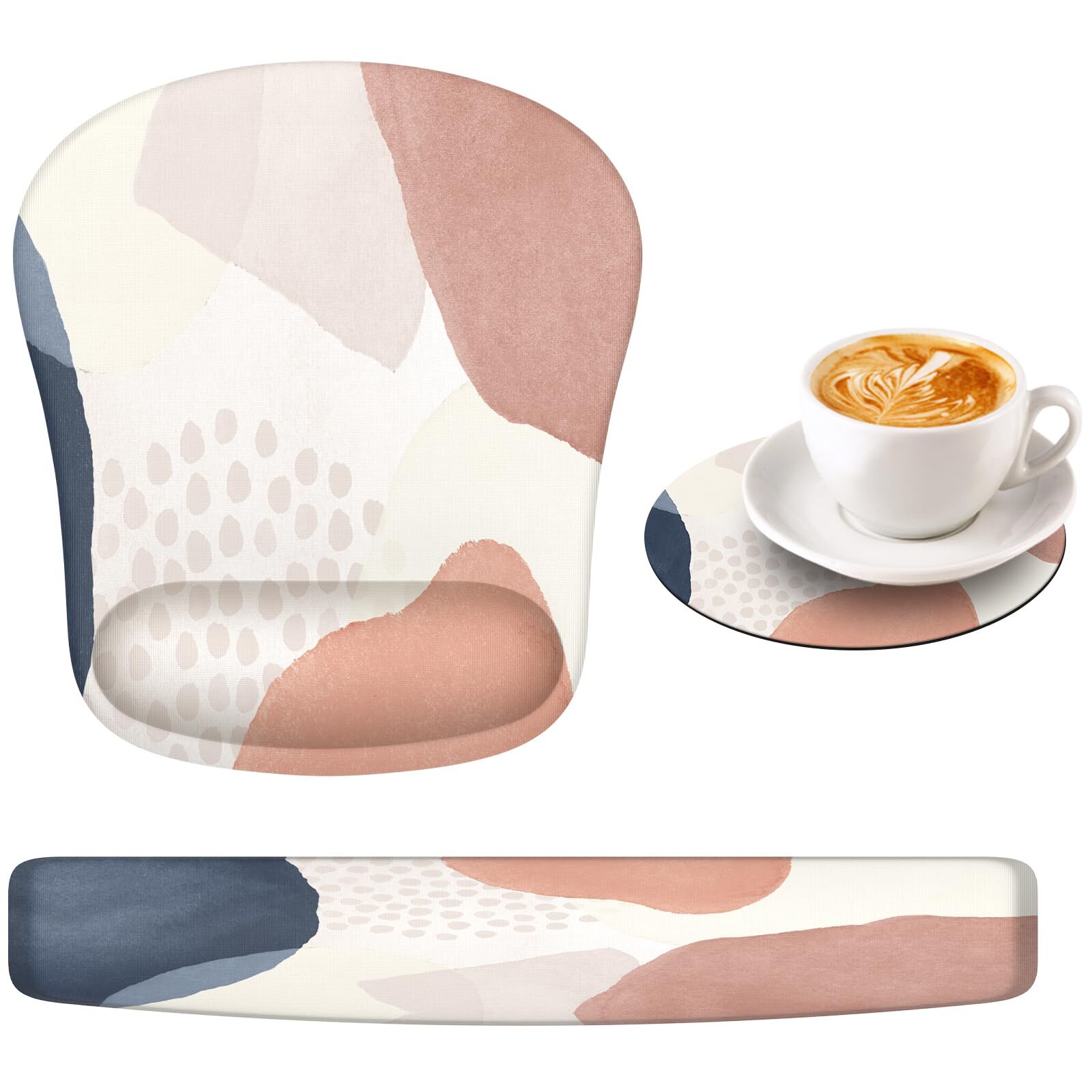 Ergonomic Mouse Pad with Gel Wrist Rest for Keyboard & Computer Comfort-image