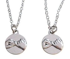 2pcs Pinky Promise Swear Necklace Best Friends Friendship Sisters Couple Jewelry