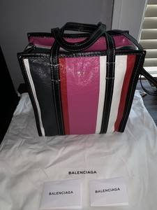 Rare Balenciaga Brand New Mint Bazar Shopper Tote Bag S Pink Multicolor  Runway | eBay