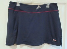 Womens FILA BLACK TENNIS SKORT sz XL NEW Stretch Training Skirt with Shorts 75