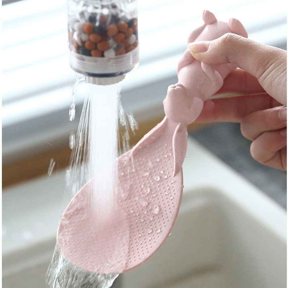 New Creative Cute Rabbit Wheat Straw Rice Spoon Standing Rice Spoon Non ...