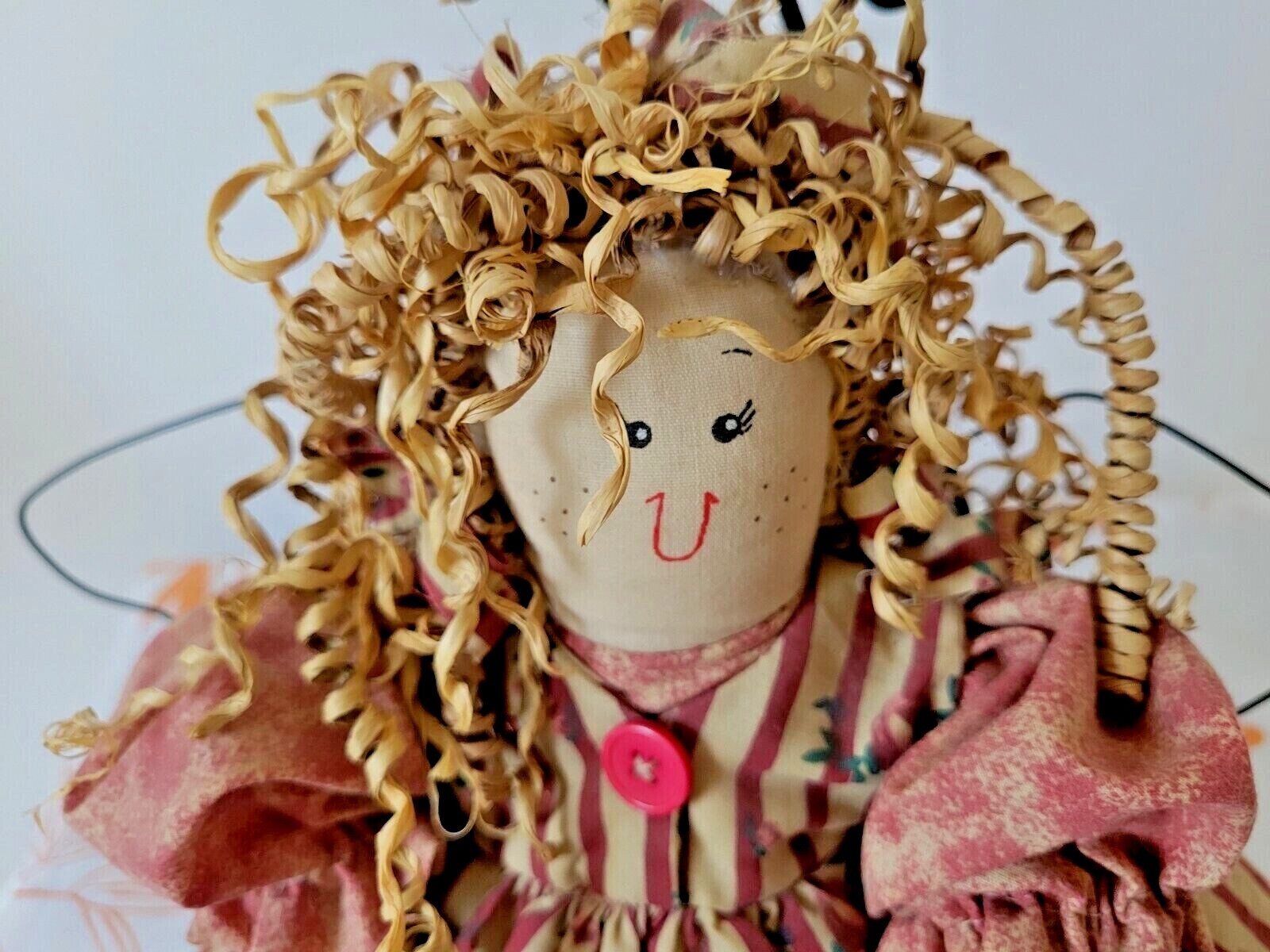 Vintage "Home Sweet Home" Angel Doll Shelf Sitter Rustic Farmhouse