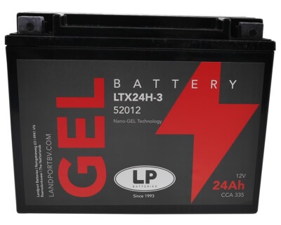 Gel Batterie 12V 24Ah LANDPORT YTX24HL-BS  für FLHR 1340 FLTC Honda Goldwing