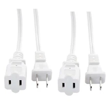 2 Pack 5Foot Polarized US 2 Prong Extension Cord US AC Indoor 2-Prong Male an...