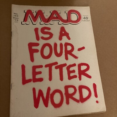 #ad MAD Magazine #163 December 1973 Four Letter Word VG Shipping included￼ $10.90