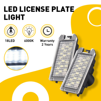LED License Plate Number Light For 2013-2019 Fiat 500 Dodge Viper Rear Tag Lamp