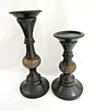 Pair of Pillar Pedestal Candle Holders
