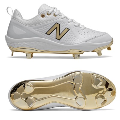 New Balance VELOv2 White Womenâs Metal Fastpitch Softball Cleat White/Gold | eBay