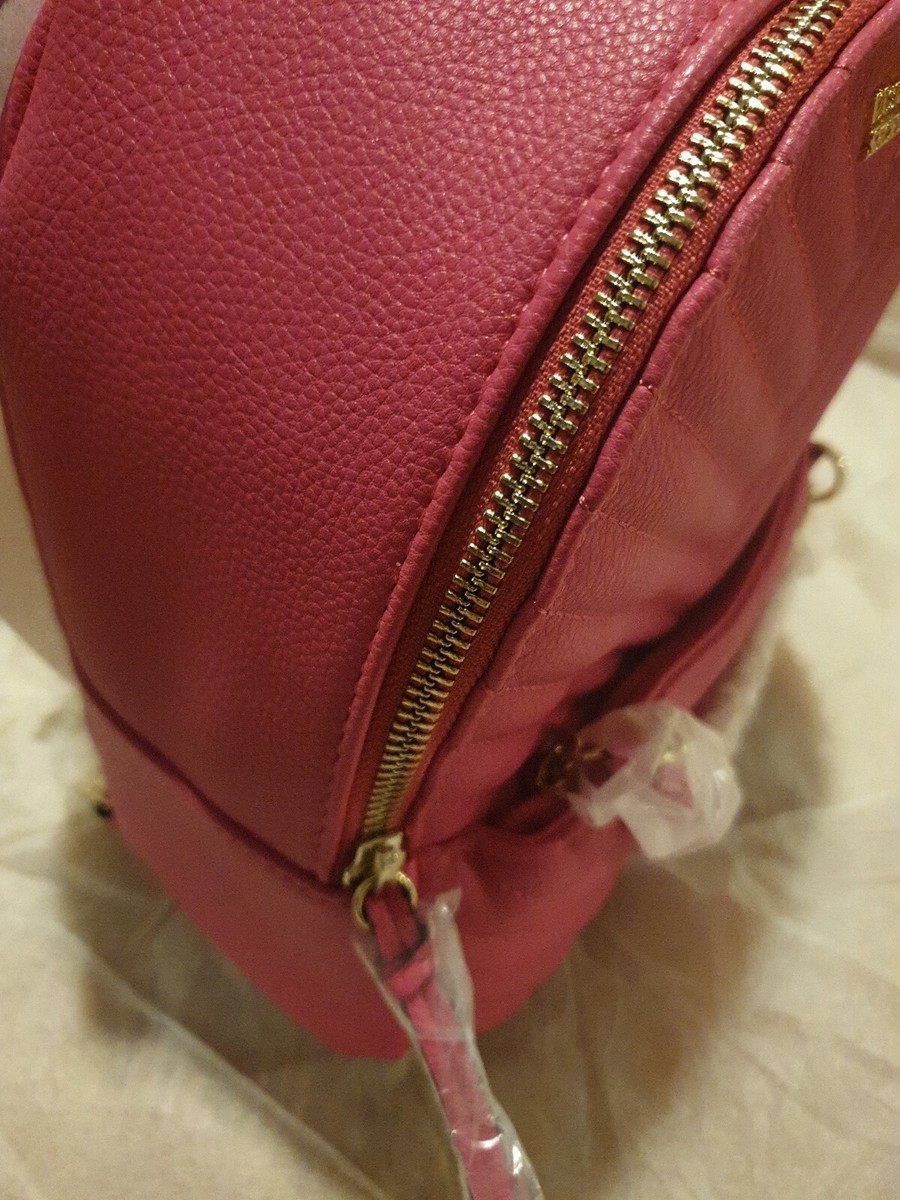 Sac à Dos Victoria's Secret Rose Simili Cuir - Neuf Avec étiquette, Taille Réelle, Poche Ordinateur