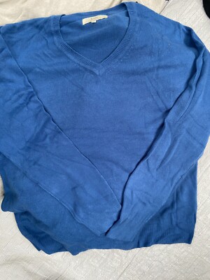 Easy Premium Qualität Herren V-Ausschnitt Pullover - Größe M - Blau
