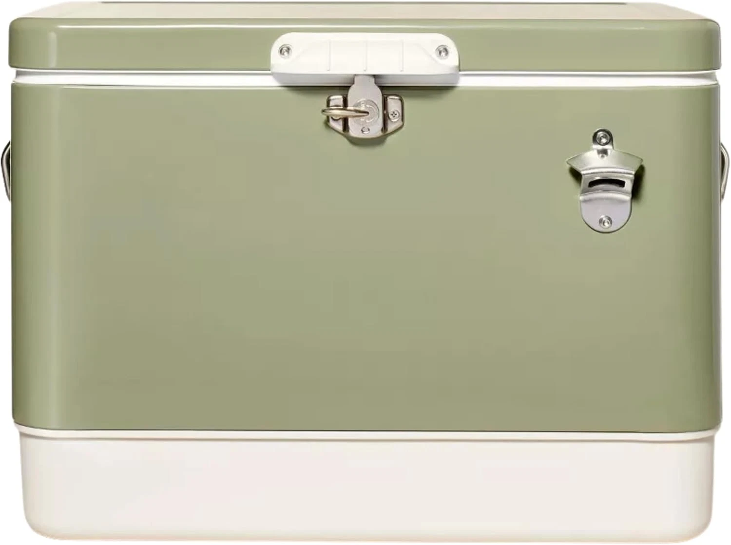 Retro Metal Cooler, 80 Can/54 Qt. Capacity, Hard-Sided, Two Tone, Holds up to 80