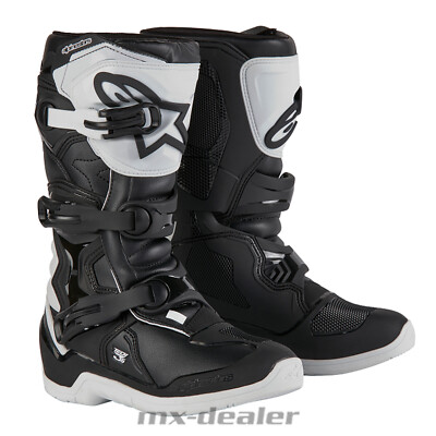 Alpinestars Kinder Tech 3S Youth Jugend Motocross Cross Stiefel Weiß Schwarz