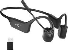 Bone Conduction Headphone with Mic Boom, with USB Dongle, Bluetooth Open Ear Hea