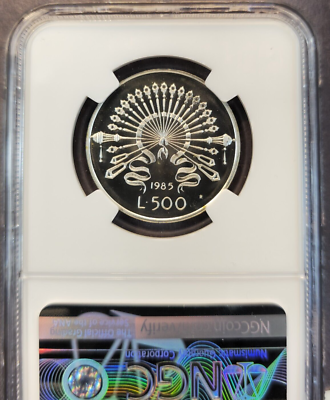 1985 ITALY SILVER 500 LIRE ALESSANDRO MANZONI NGC PF 68 ULTRA