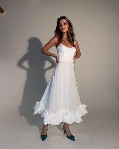 Abito Fata Rosa Piegate Camicia Abito Donna Elegante Senza Maniche Senza Schiena Lungo D - Foto 12 di 19