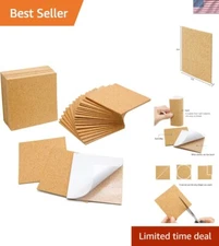 36 Self-Adhesive Cork Sheets 4"x4" for DIY Coasters & Art, Strong Adhesive