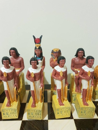 Egyptian Roman Chess Set Handcrafted Historical Battle Theme, Gift Ideas 🎁 - Picture 4 of 13